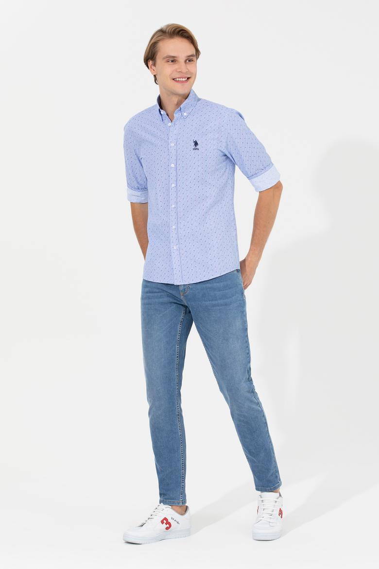 Erkek Mavi Uzun Kollu Gömlek - 50247746008