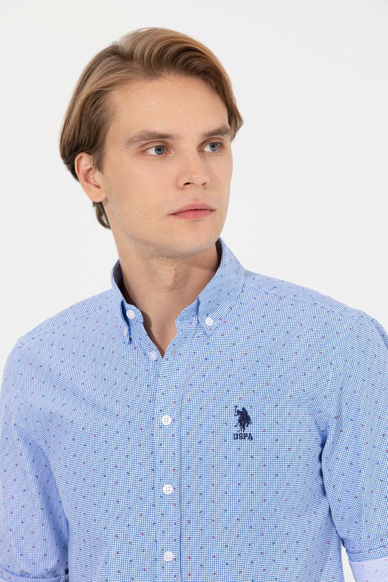 Erkek Mavi Uzun Kollu Gömlek - 50247746008