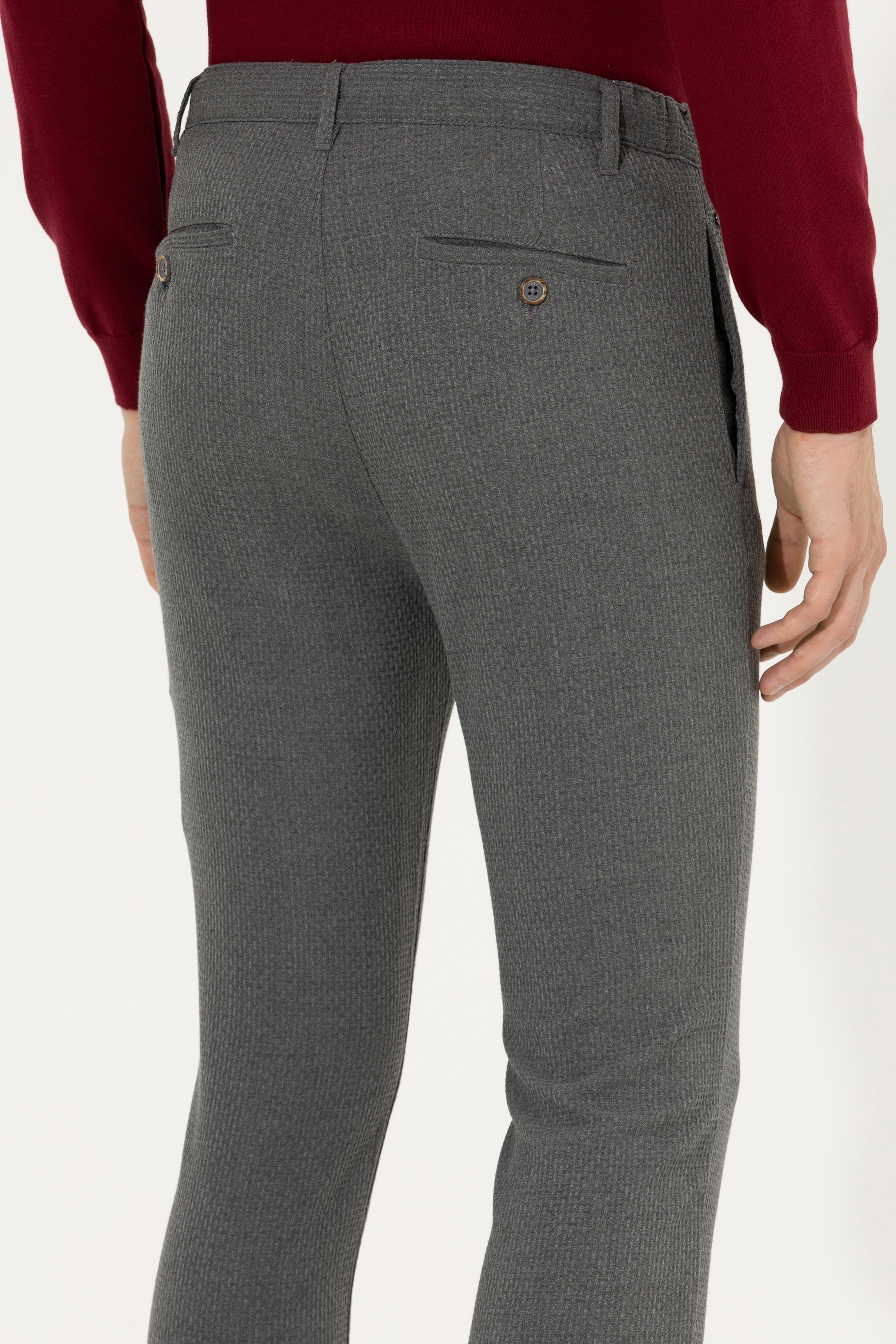 Erkek Carrot Fit Gri Chinos - Image 7