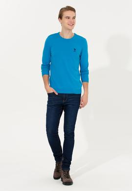 Erkek Kobalt Mavi Basic Kazak - 50253443051