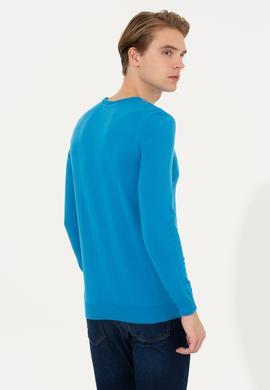 Erkek Kobalt Mavi Basic Kazak - 50253443051