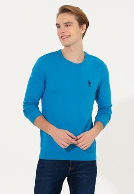 Erkek Kobalt Mavi Basic Kazak - 50253443051