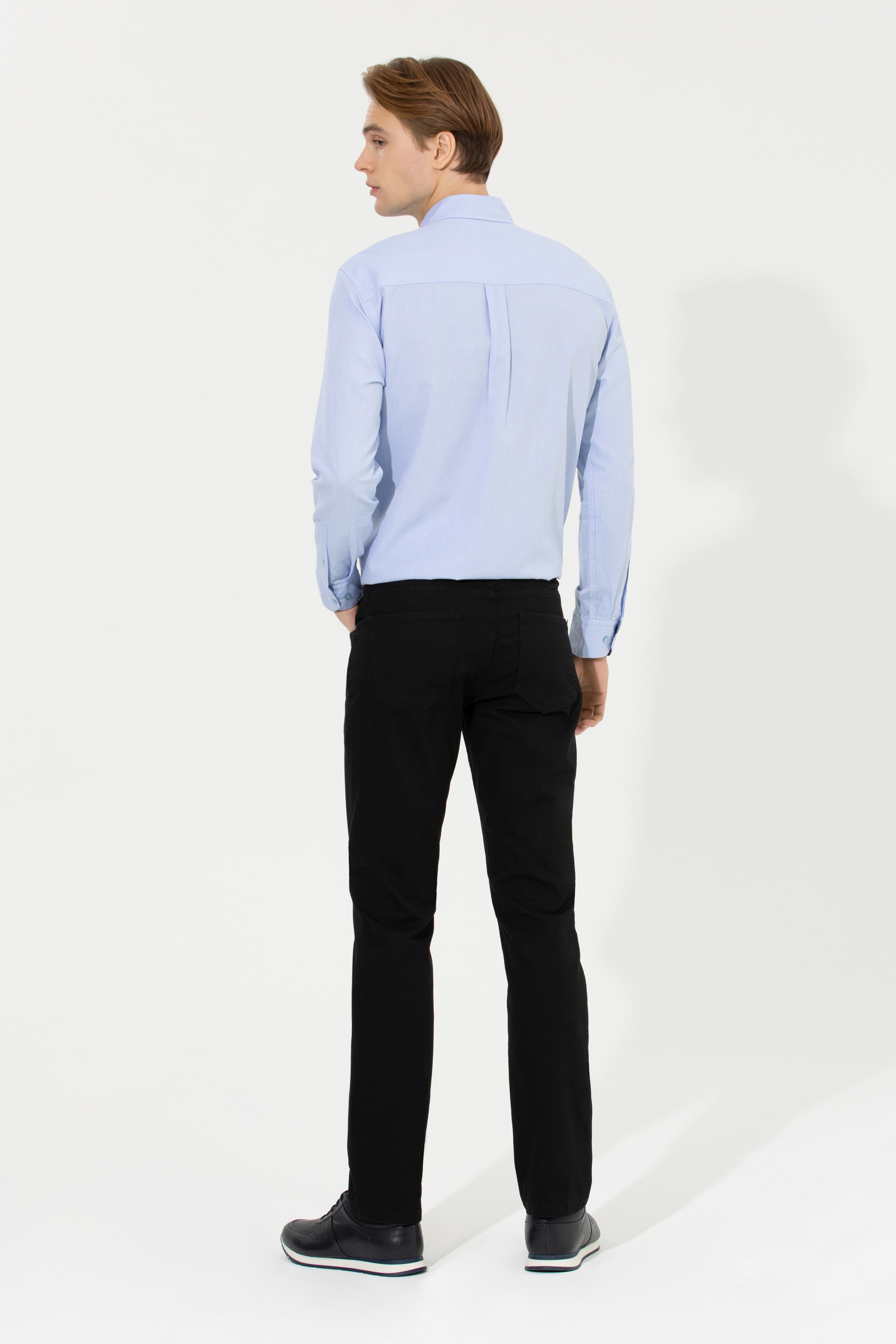 Erkek Regular Fit Siyah Chinos