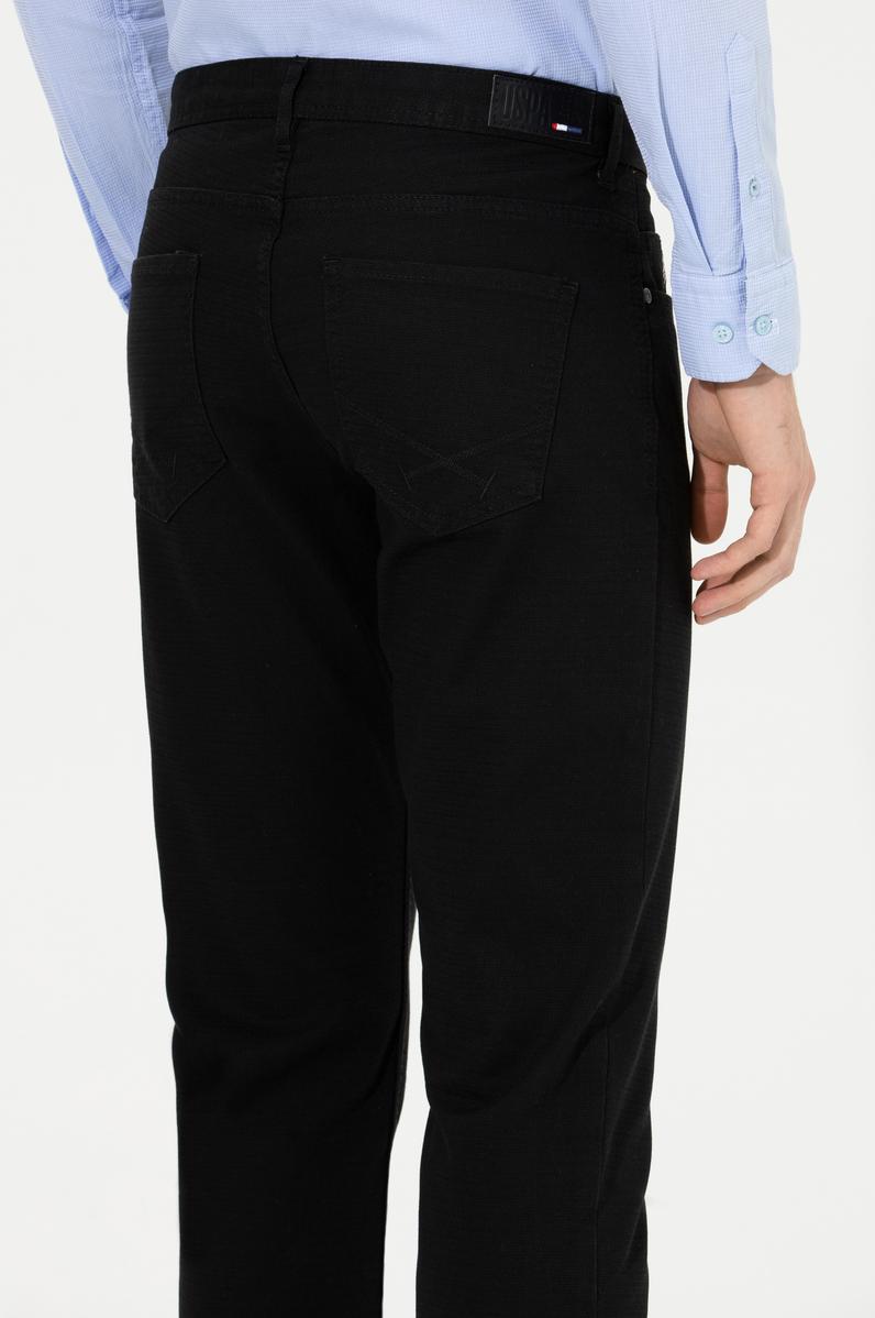 Erkek Regular Fit Siyah Chinos