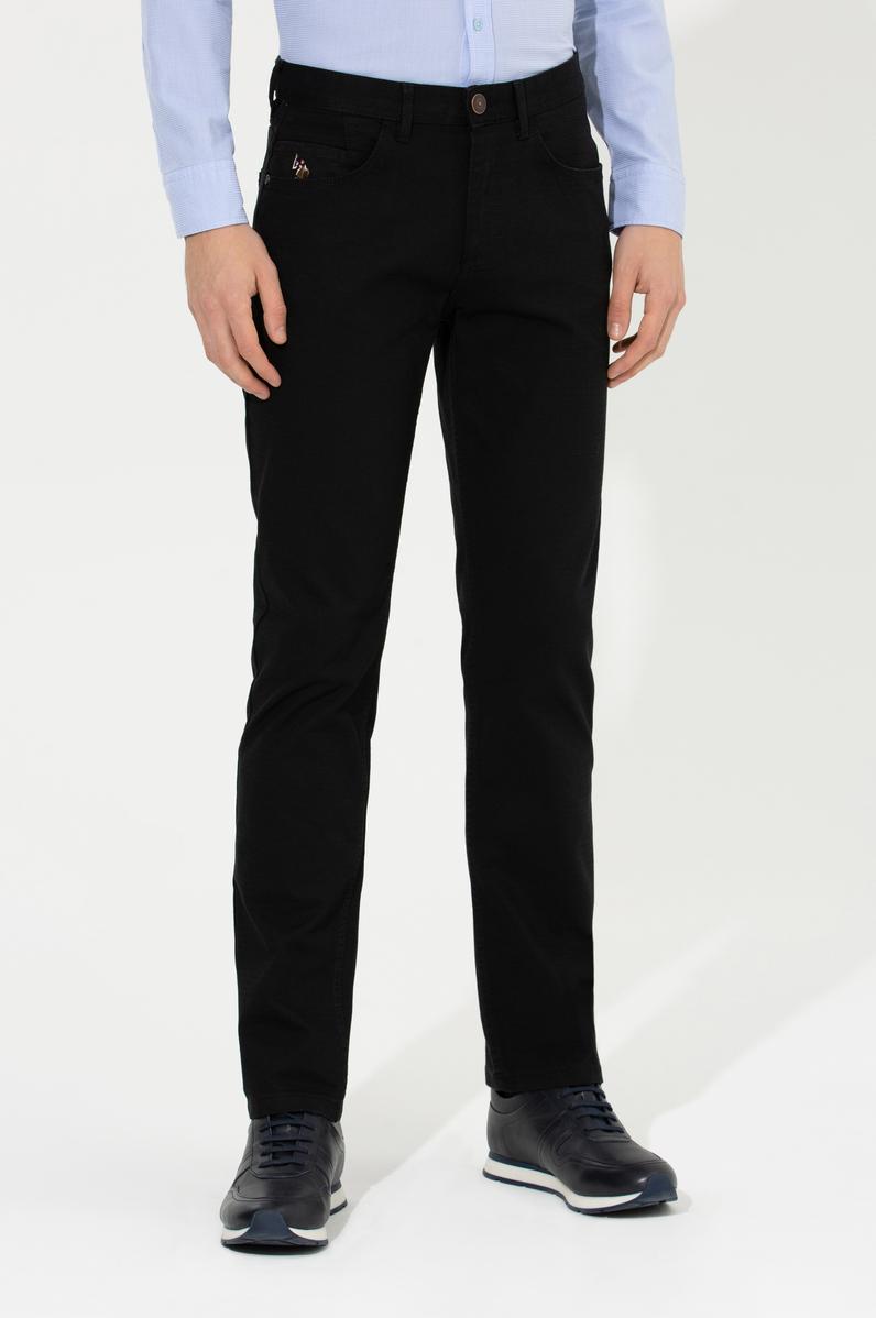 Erkek Regular Fit Siyah Chinos