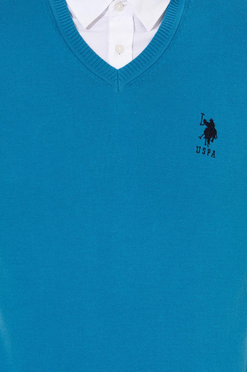 Erkek Kobalt Mavi Basic Kazak