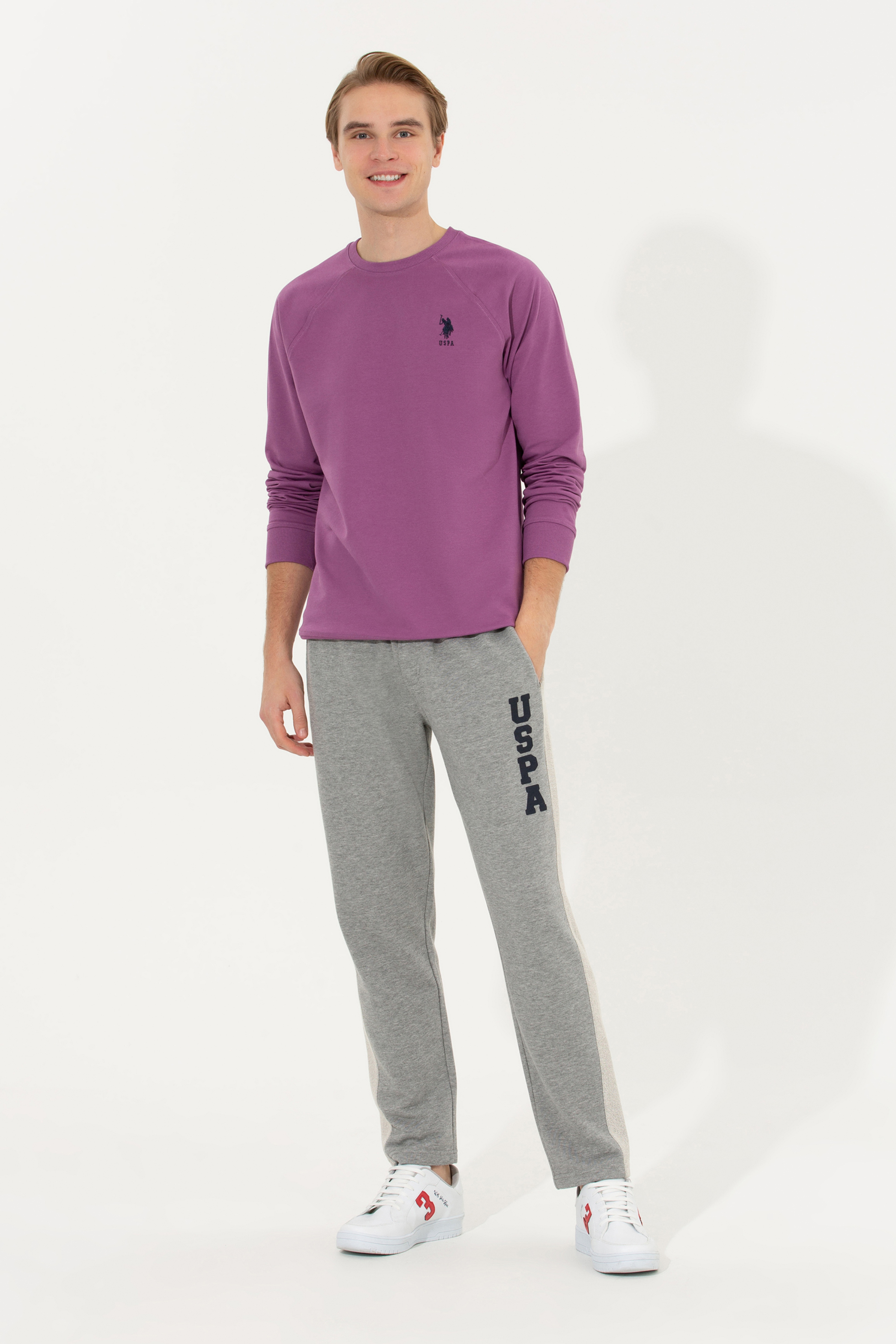 Erkek Menekşe Basic Sweatshirt