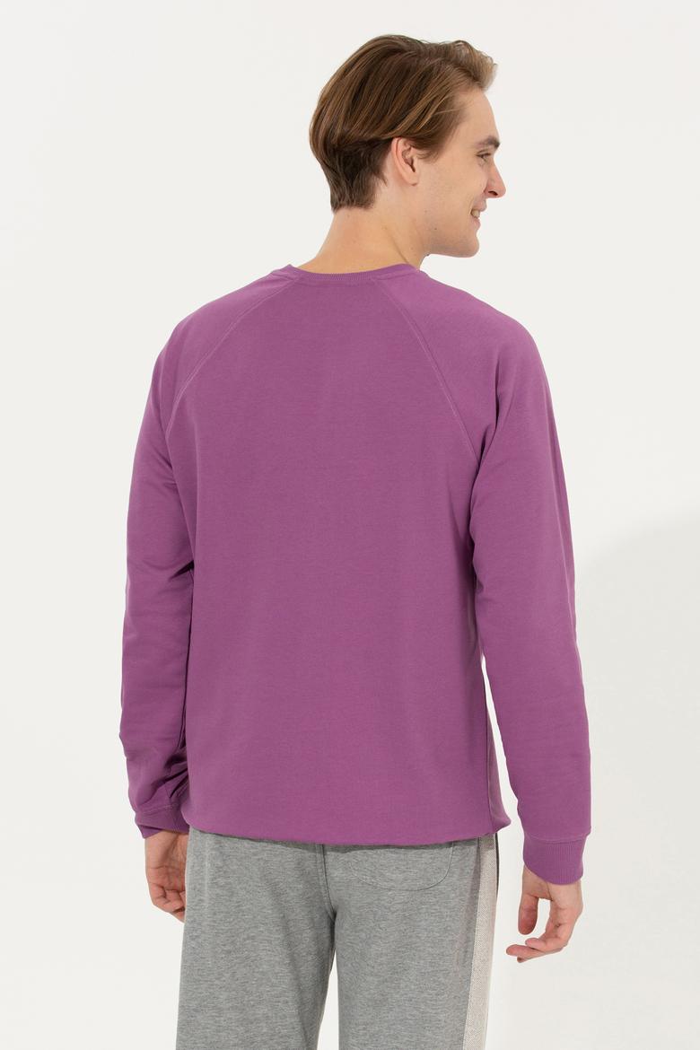 Erkek Menekşe Basic Sweatshirt - 50253181056