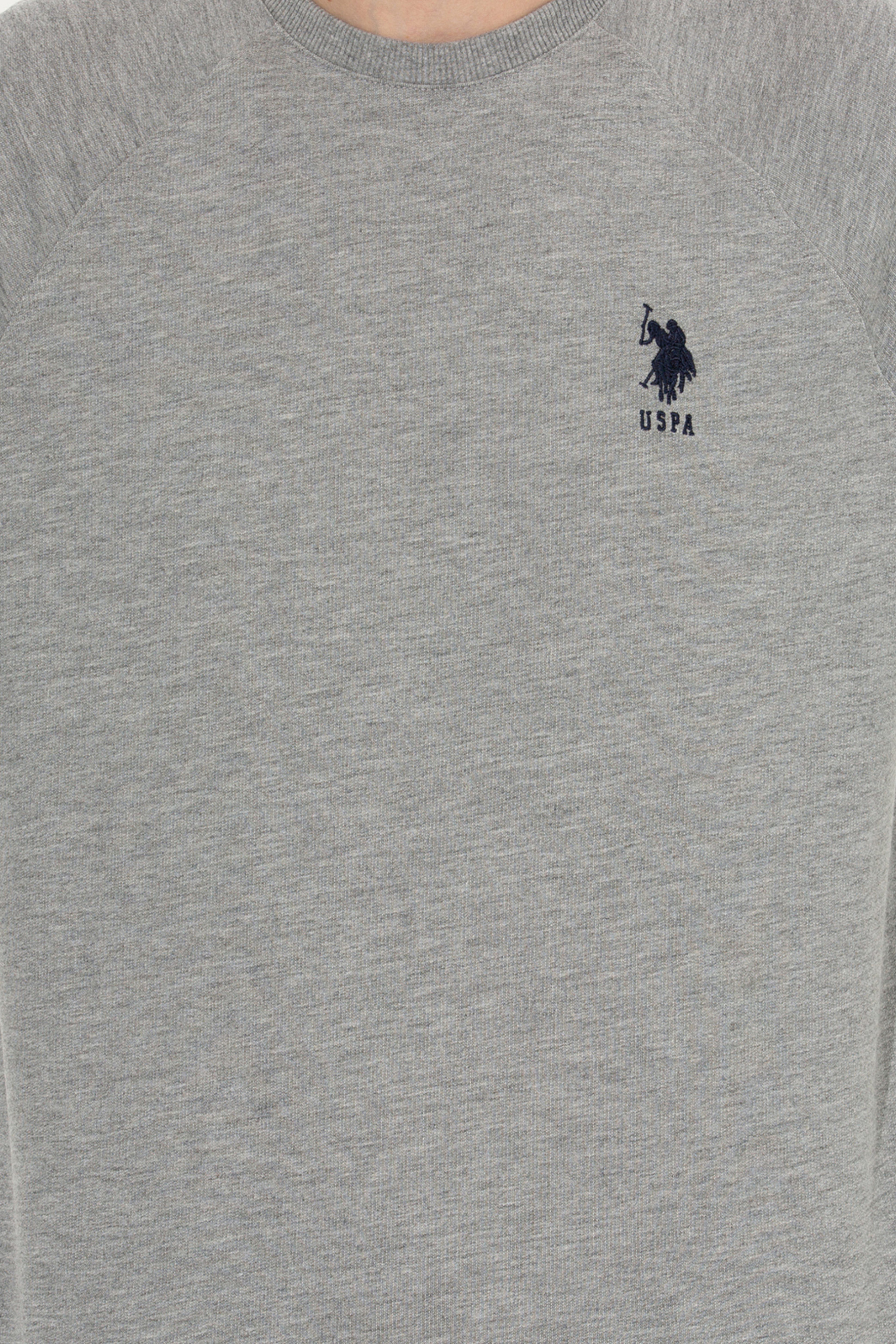 Erkek Gri Melanj Basic Sweatshirt - Image 6