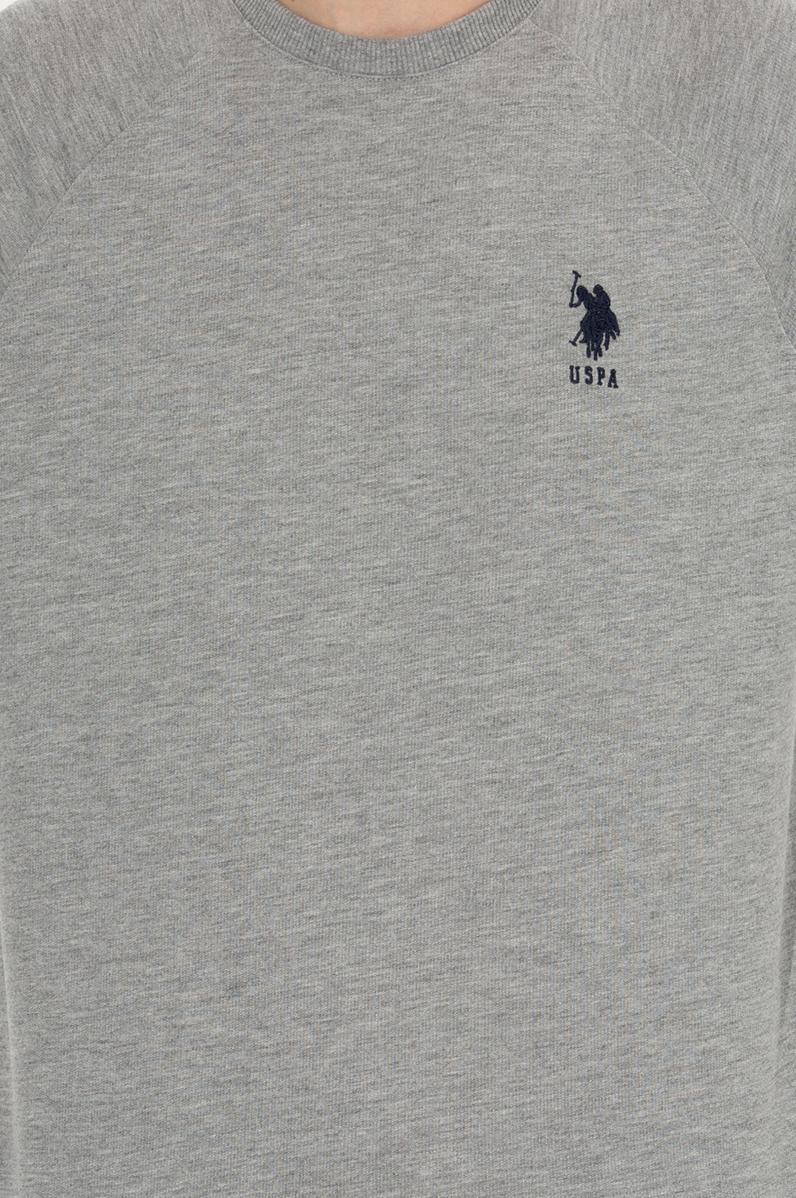 Erkek Gri Melanj Basic Sweatshirt