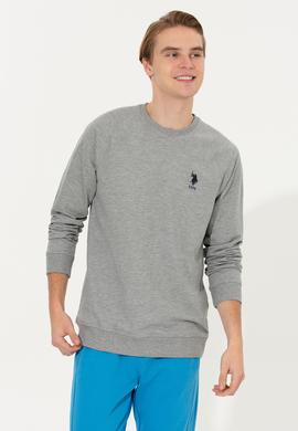 Erkek Gri Melanj Basic Sweatshirt - 50253181016