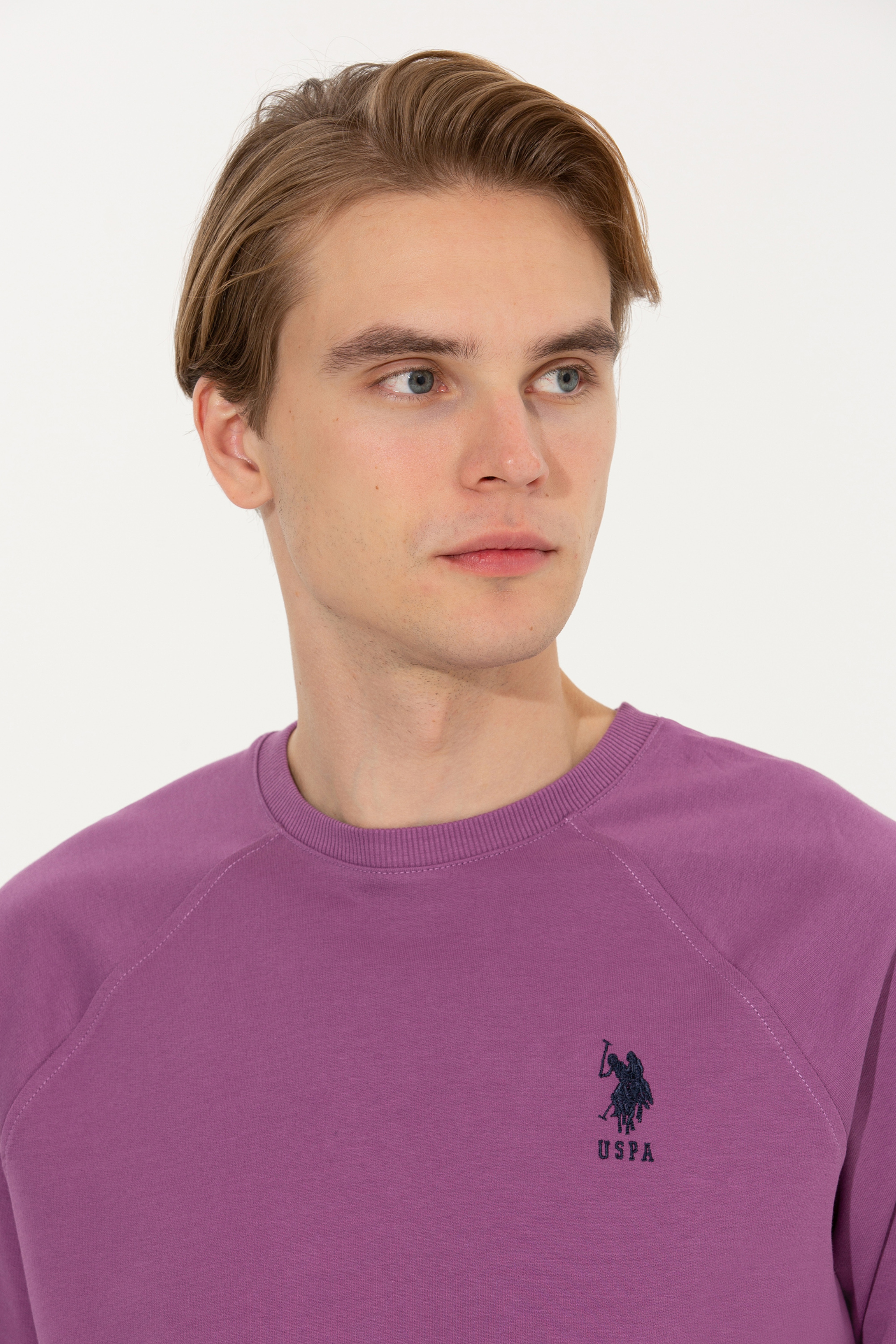 Erkek Menekşe Basic Sweatshirt