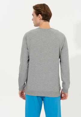 Erkek Gri Melanj Basic Sweatshirt - 50253181016