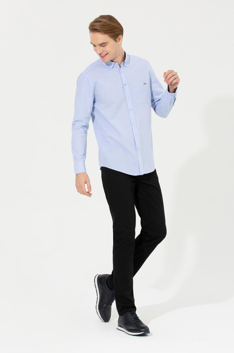 Erkek Regular Fit Siyah Chinos