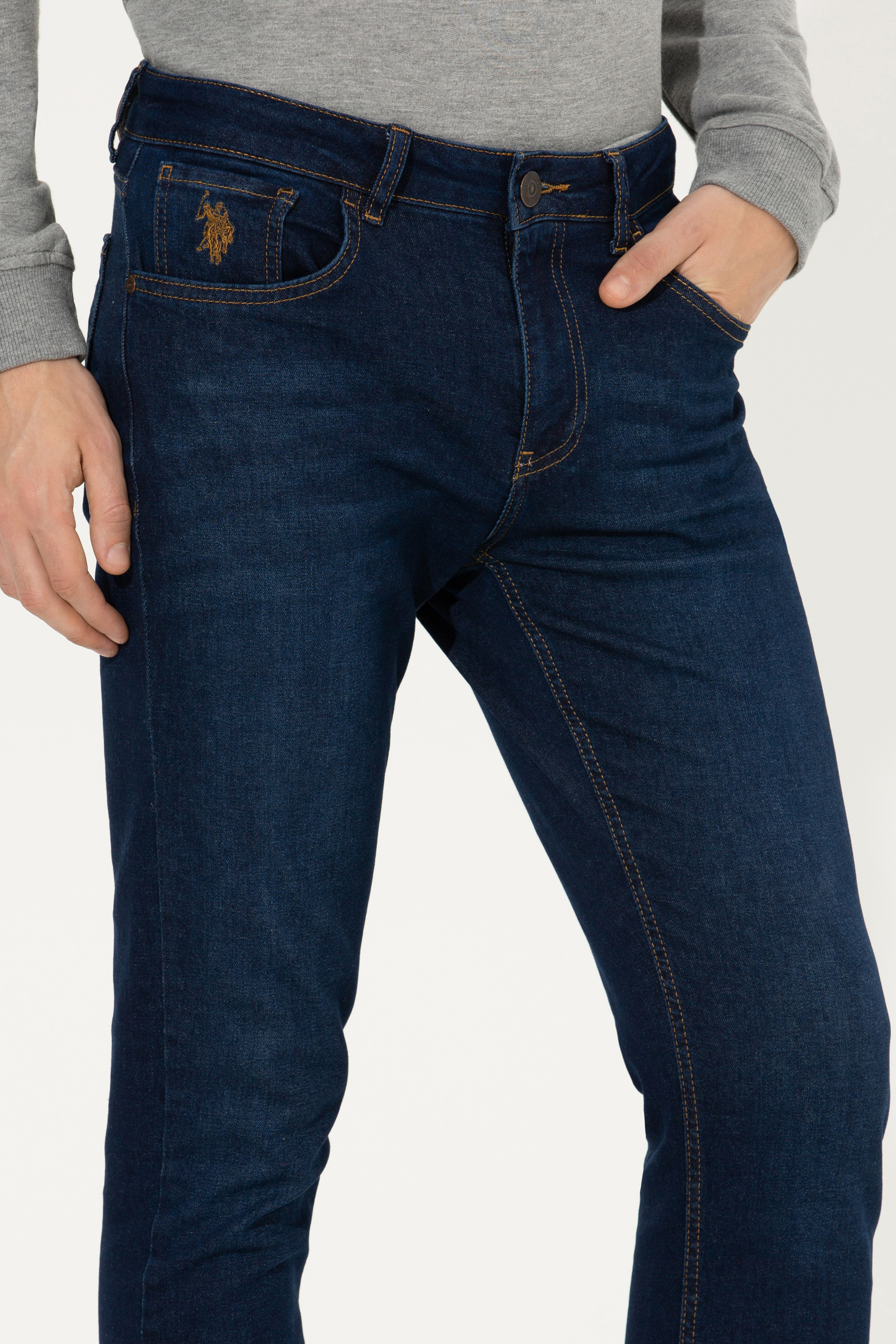 Erkek Koyu Mavi Jean Pantolon - Image 6