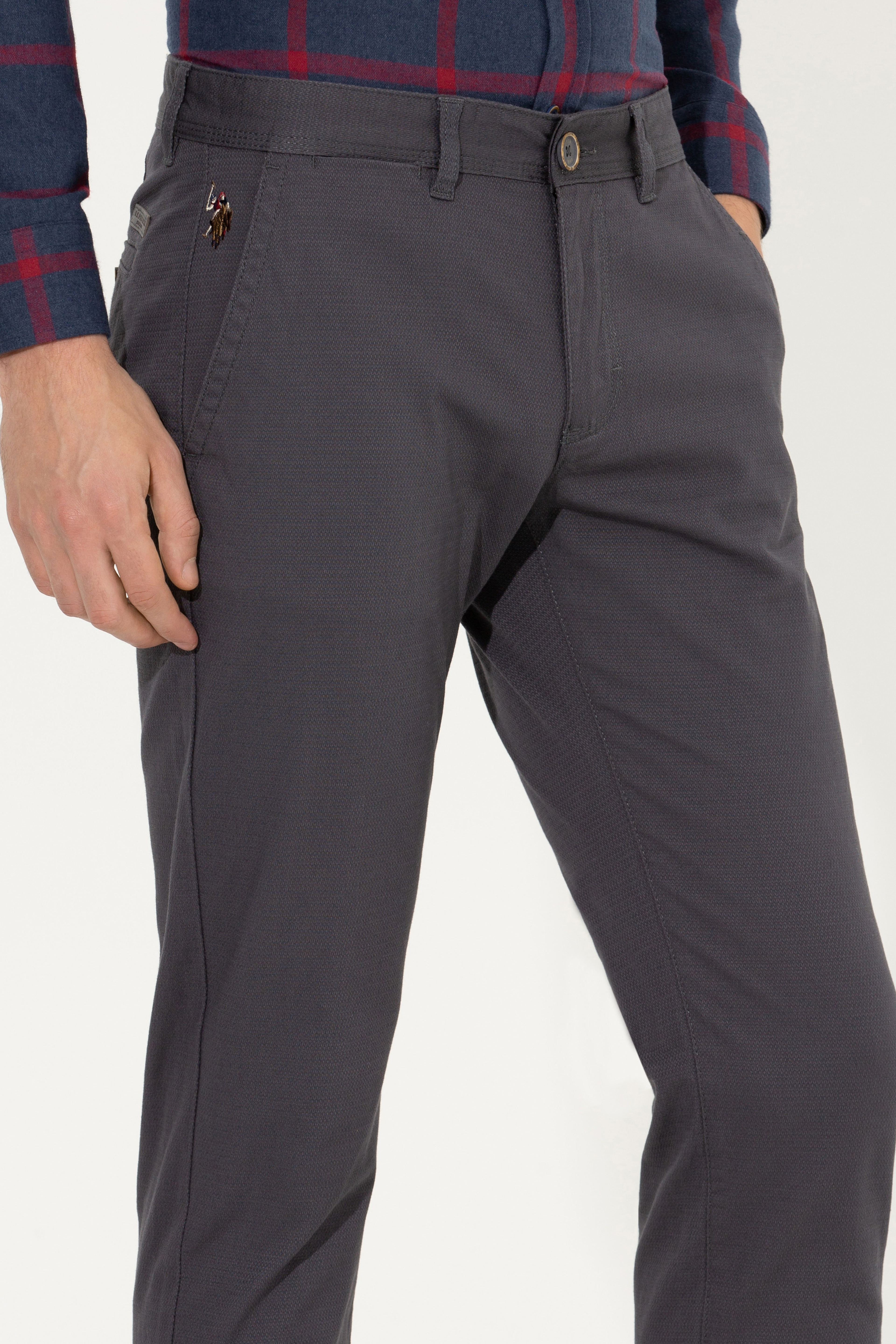 Erkek Slim Fit Antrasit Kanvas Pantolon - Image 6