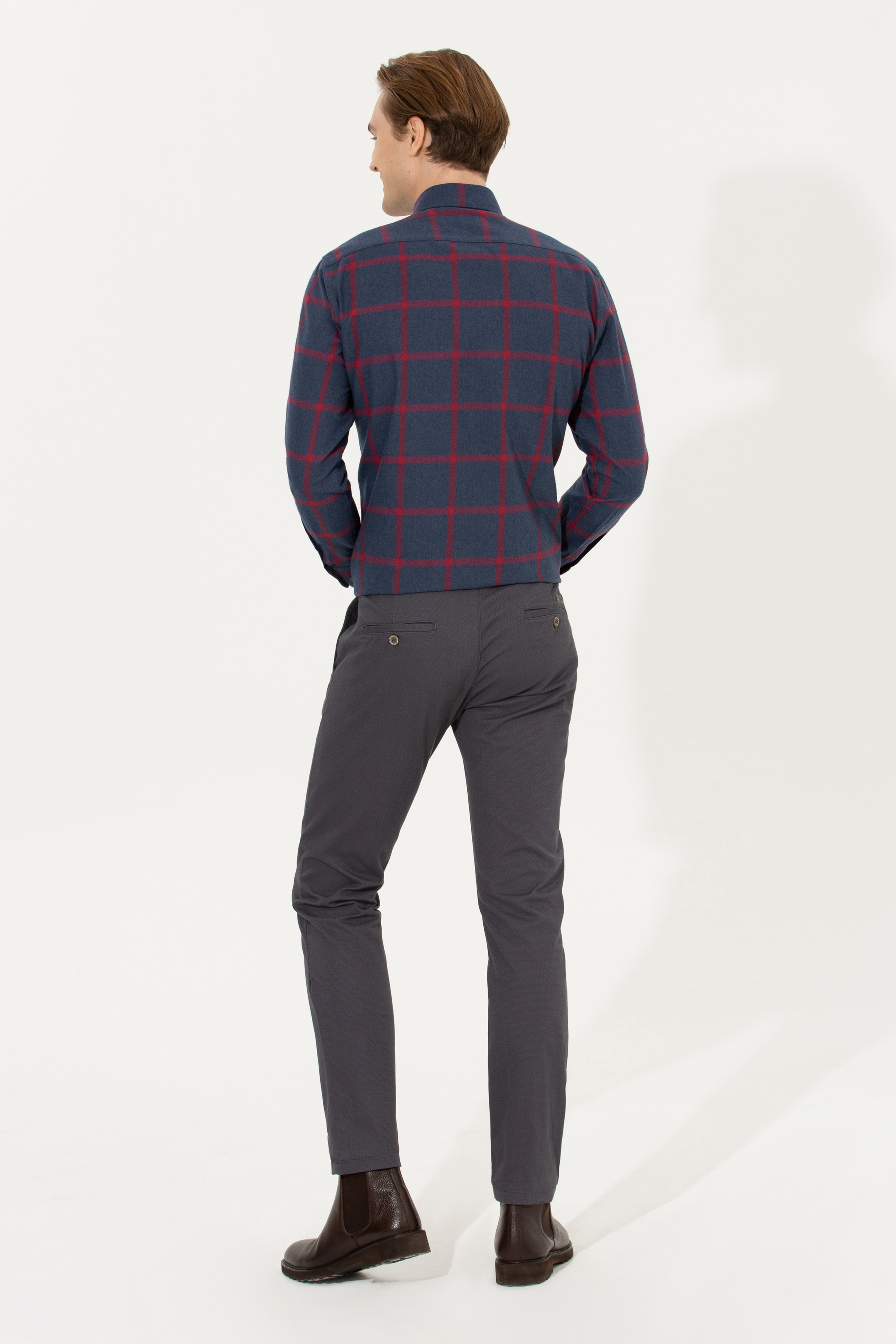 Erkek Slim Fit Antrasit Kanvas Pantolon - Image 4