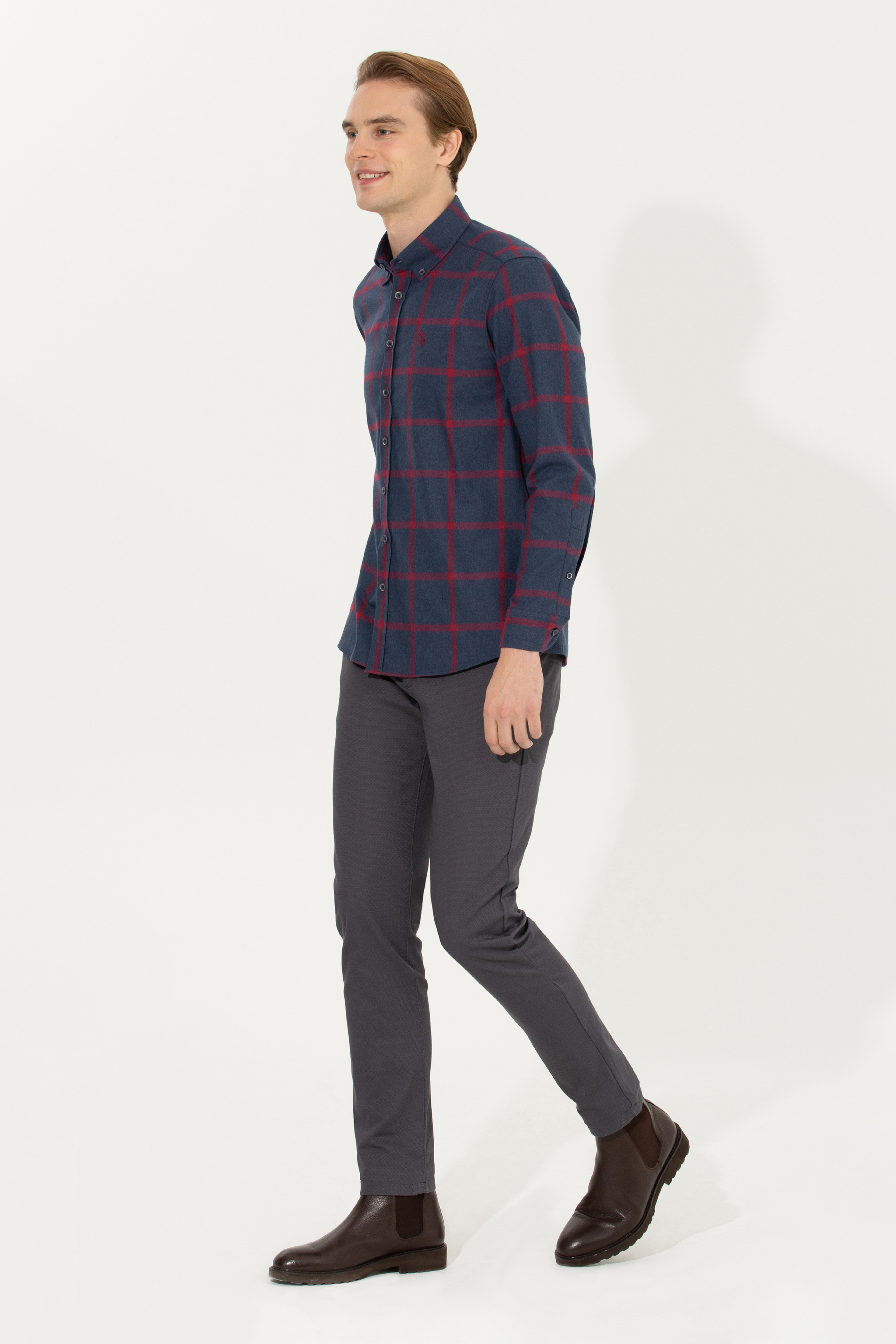 Erkek Slim Fit Antrasit Kanvas Pantolon - Image 3