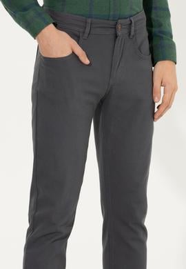Erkek Slim Fit Antrasit Kanvas Pantolon - 50256593005