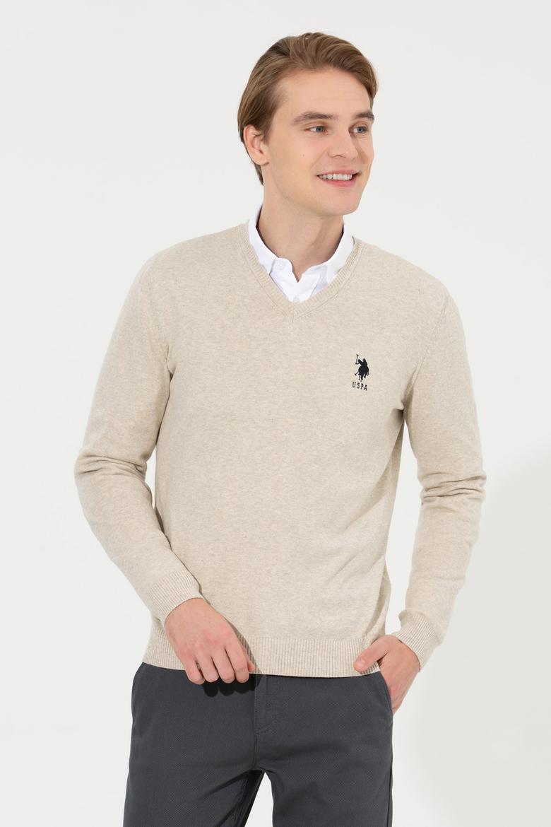 Erkek Taş Melanj Basic Kazak - 50253445085