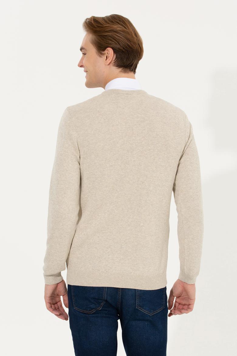 Erkek Taş Melanj Basic Kazak - 50253444064