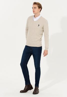 Erkek Taş Melanj Basic Kazak - 50253444064