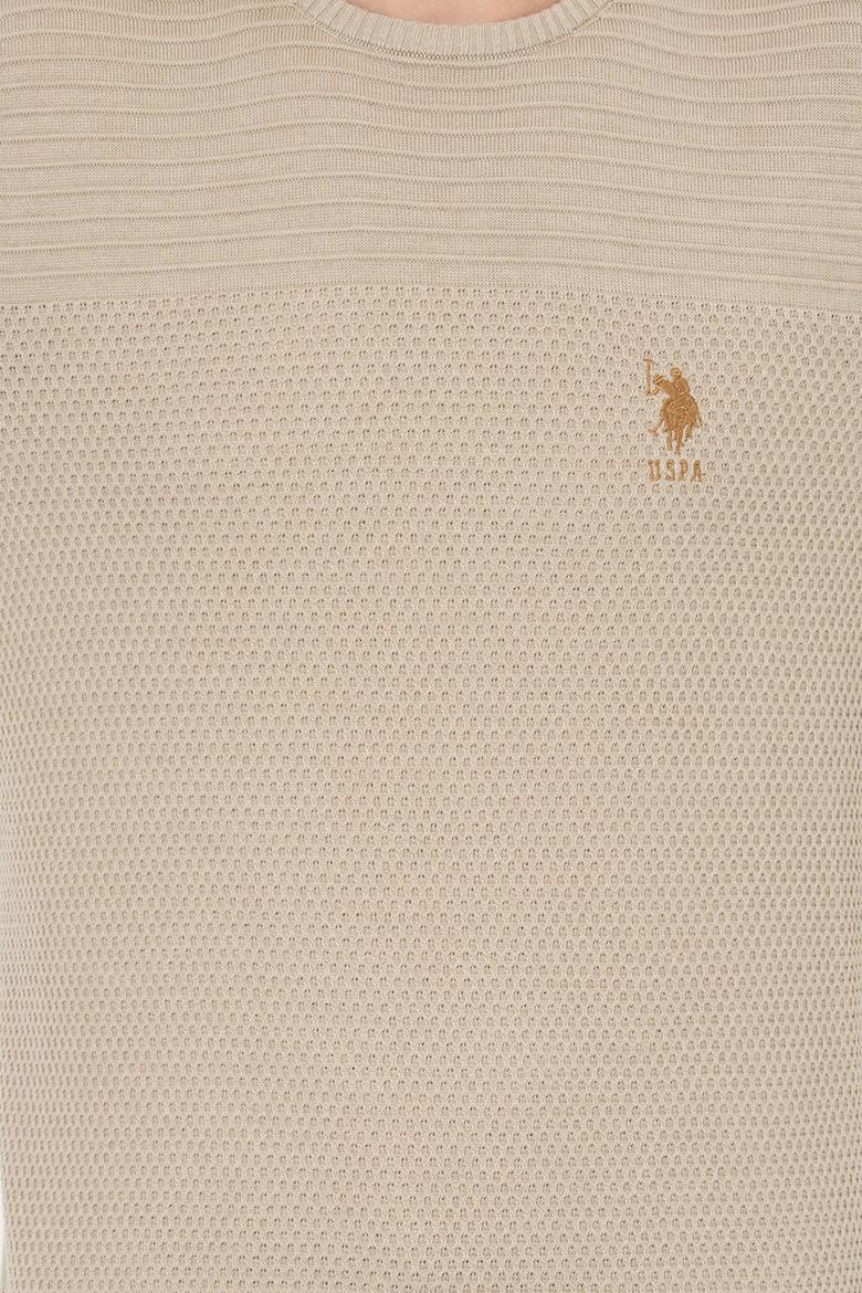 Erkek Taş Melanj Bisiklet Yaka Triko Kazak - 50252311060