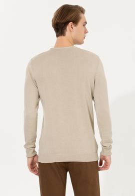 Erkek Taş Melanj Bisiklet Yaka Triko Kazak - 50252311060