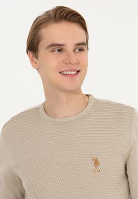 Erkek Taş Melanj Bisiklet Yaka Triko Kazak - 50252311060