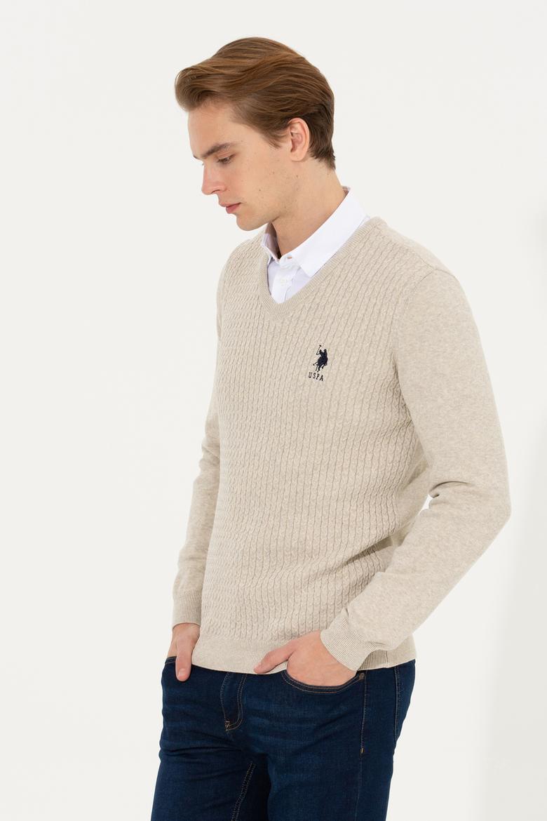 Erkek Taş Melanj Basic Kazak - 50253444064