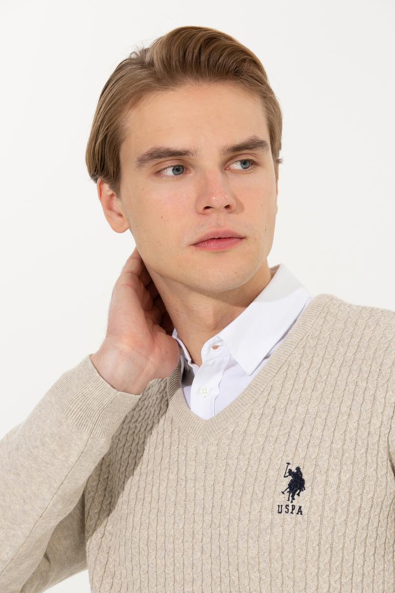 Erkek Taş Melanj Basic Kazak - 50253444064