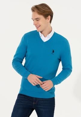 Erkek Kobalt Mavi Basic Kazak - 50253445064