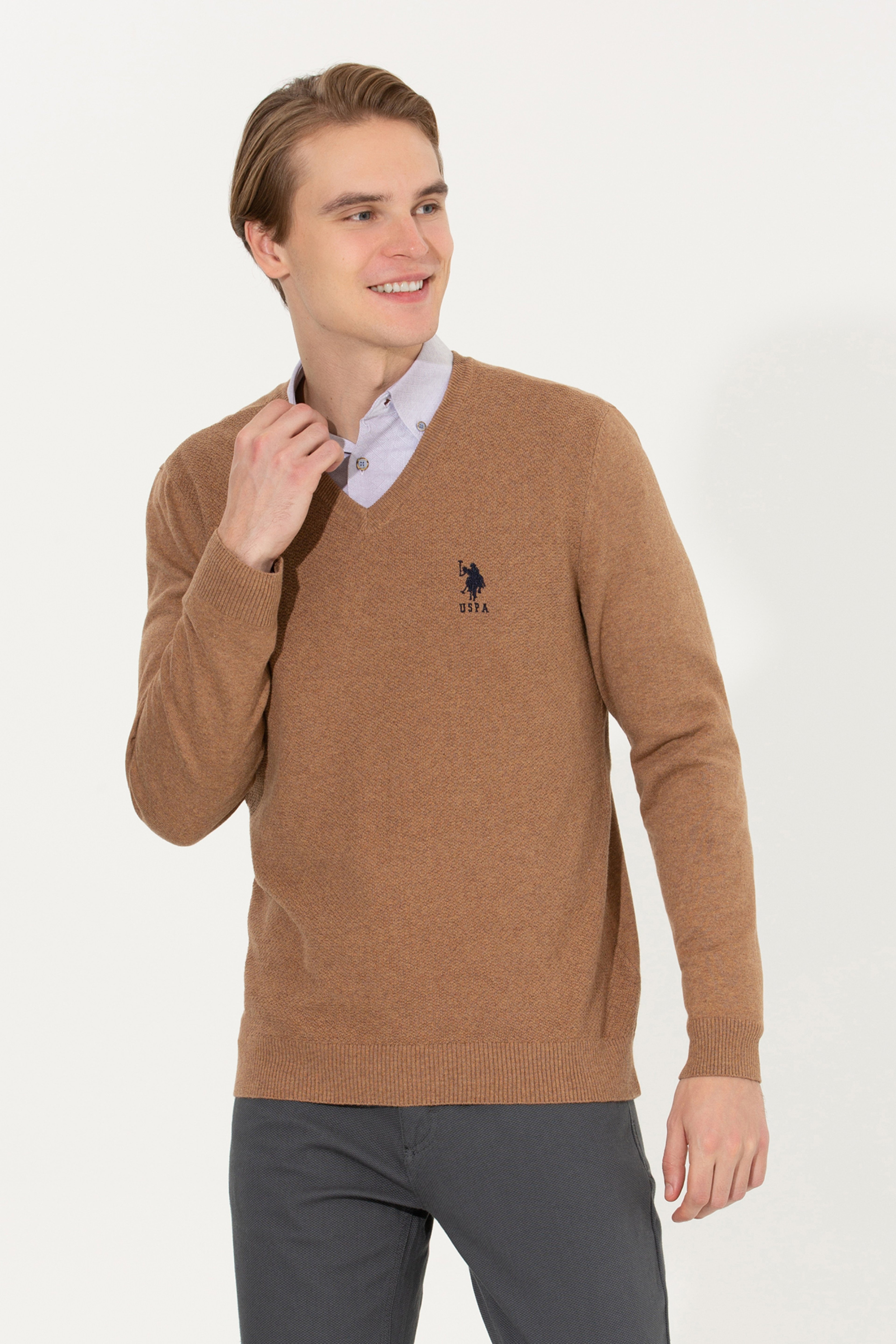 Erkek Camel Melanj Basic Kazak - Image 4