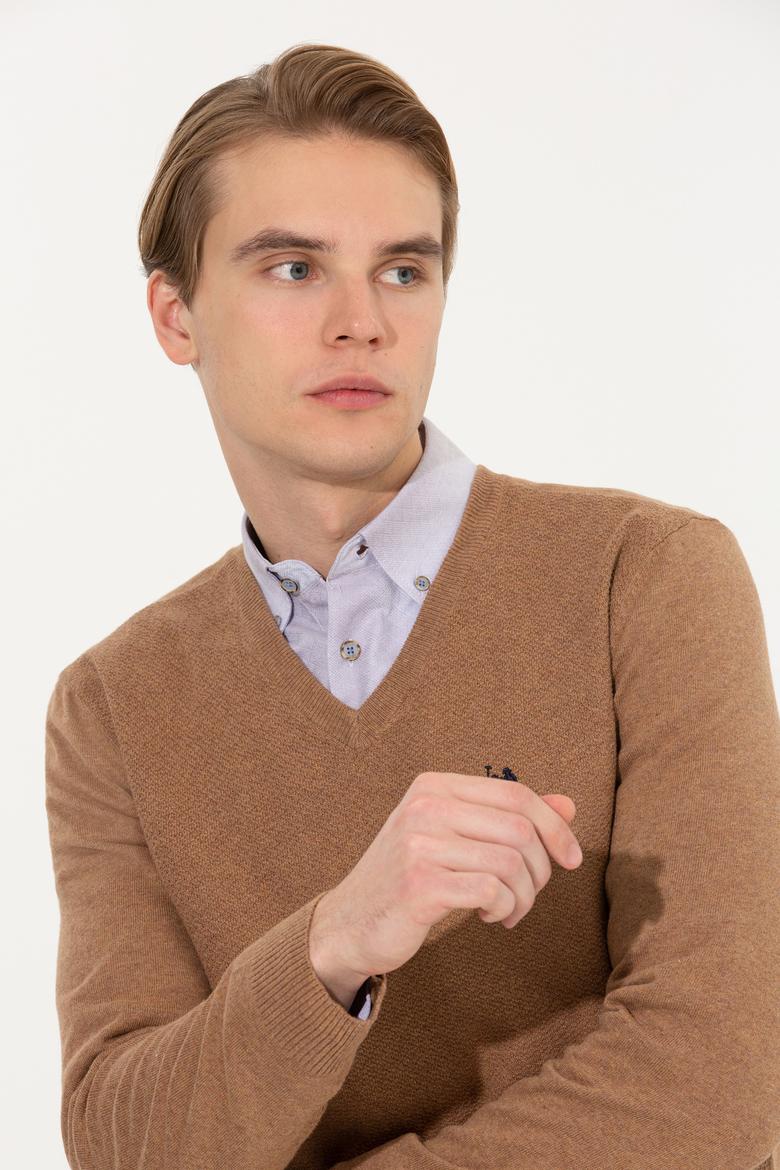 Erkek Camel Melanj Basic Kazak