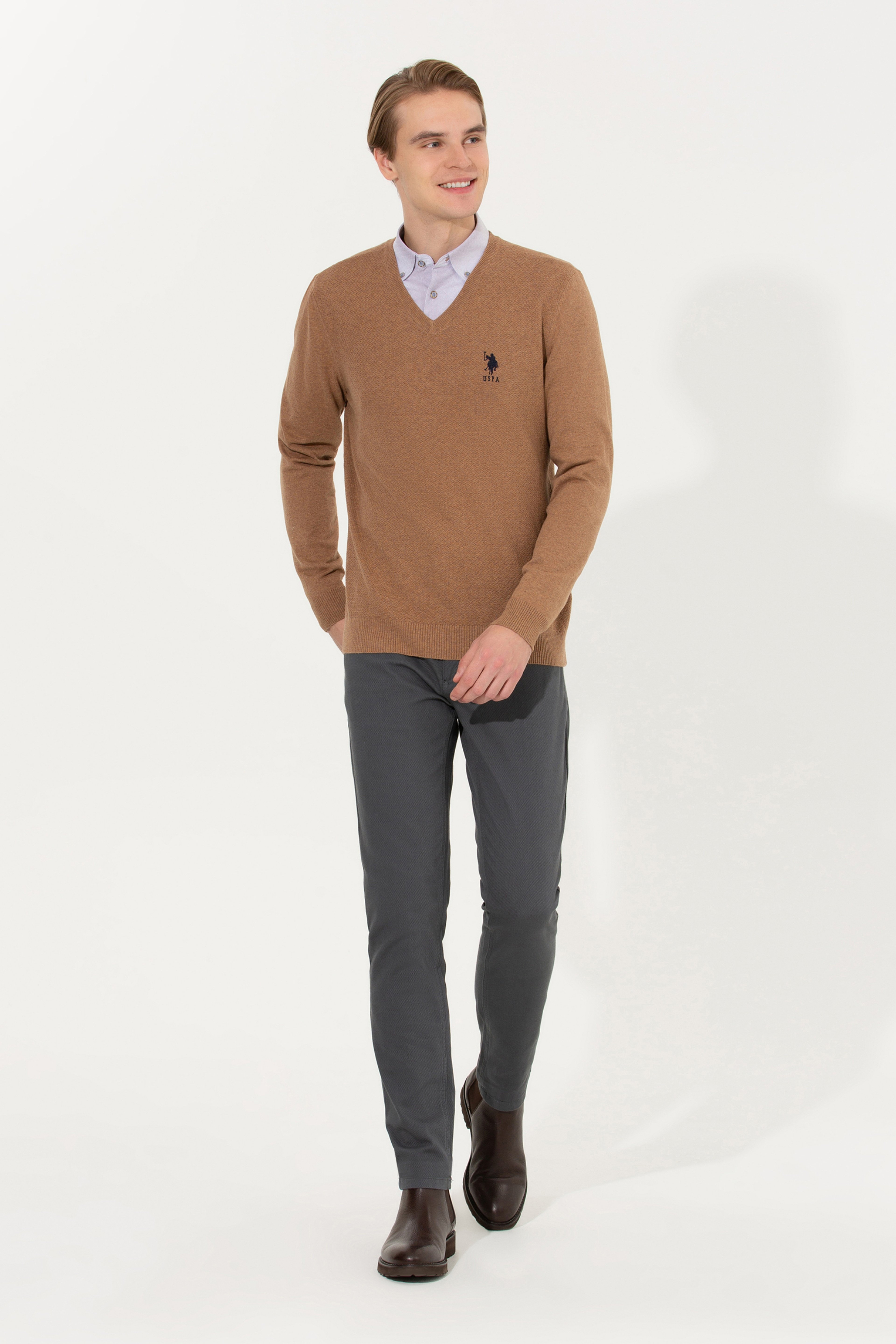 Erkek Camel Melanj Basic Kazak - Image 3