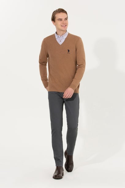 Erkek Camel Melanj Basic Kazak