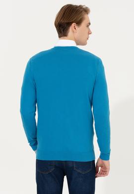 Erkek Kobalt Mavi Basic Kazak - 50253445064