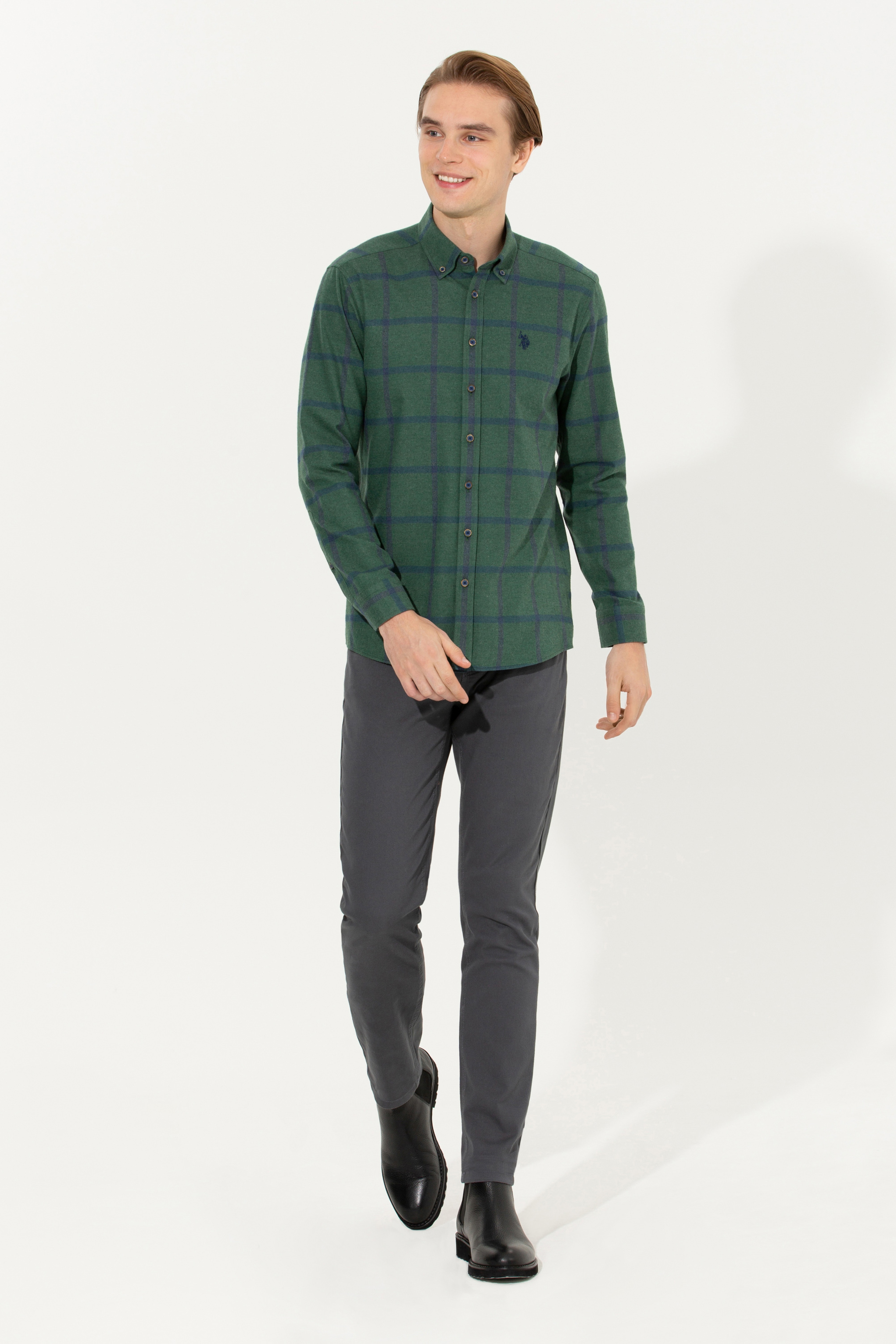 Erkek Slim Fit Antrasit Kanvas Pantolon - Image 1