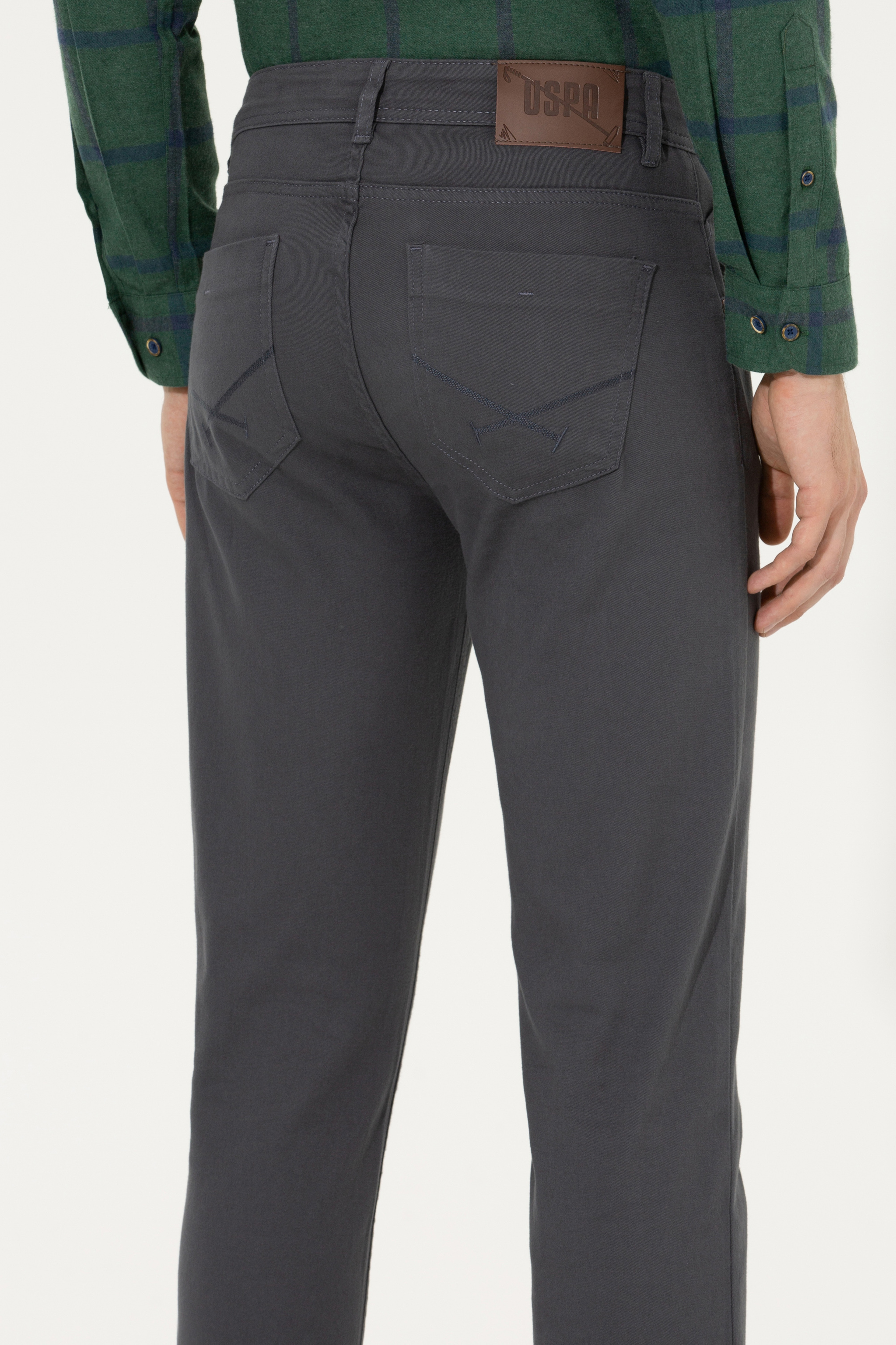 Erkek Slim Fit Antrasit Kanvas Pantolon - Image 7