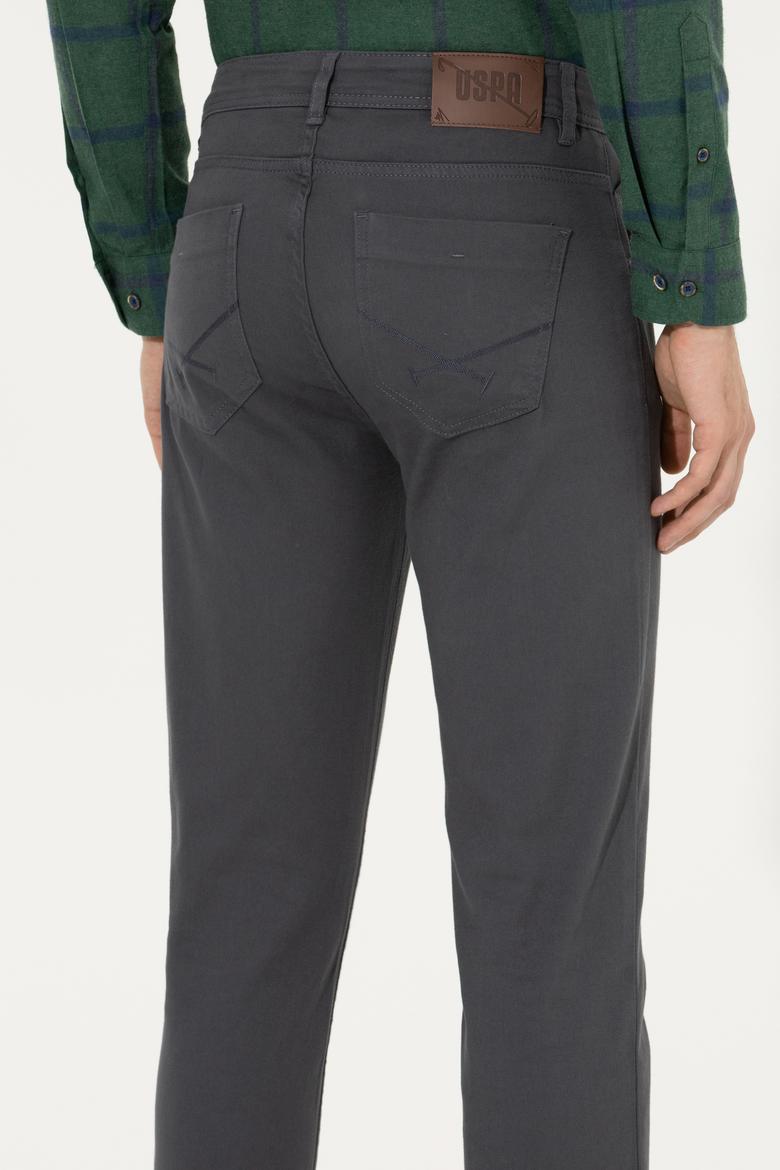 Erkek Slim Fit Antrasit Kanvas Pantolon - 50256593005