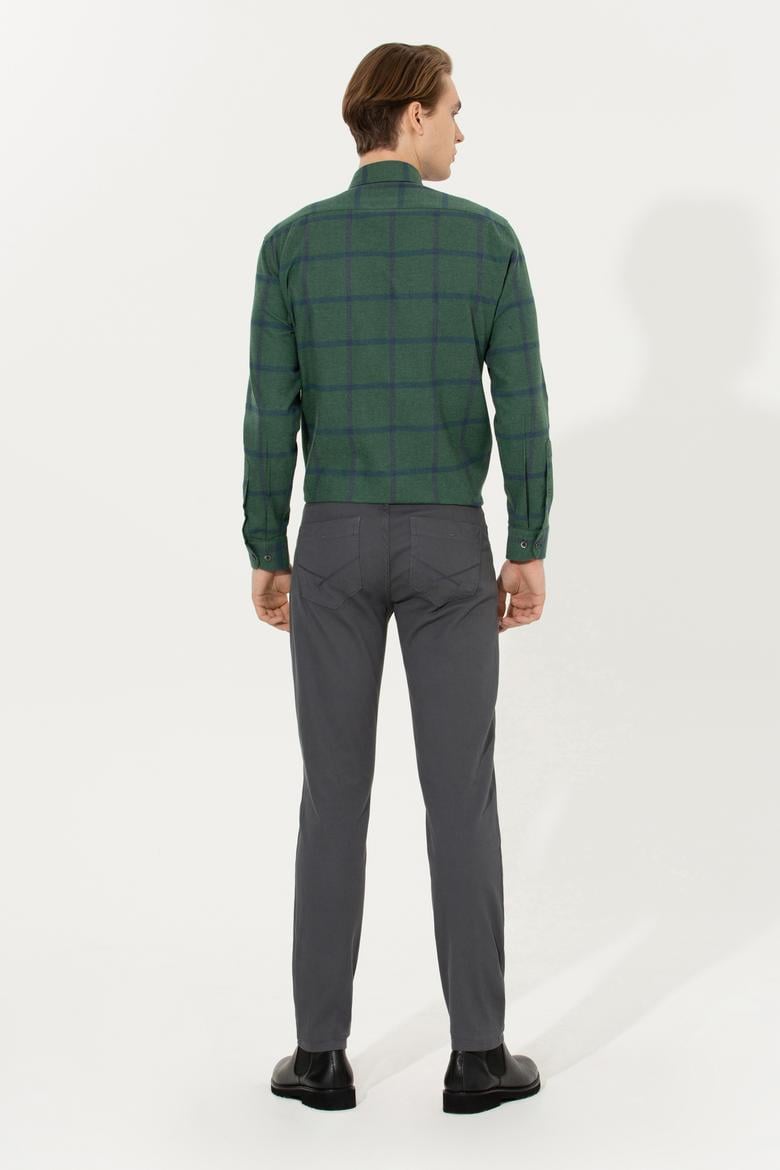 Erkek Slim Fit Antrasit Kanvas Pantolon - 50256593005