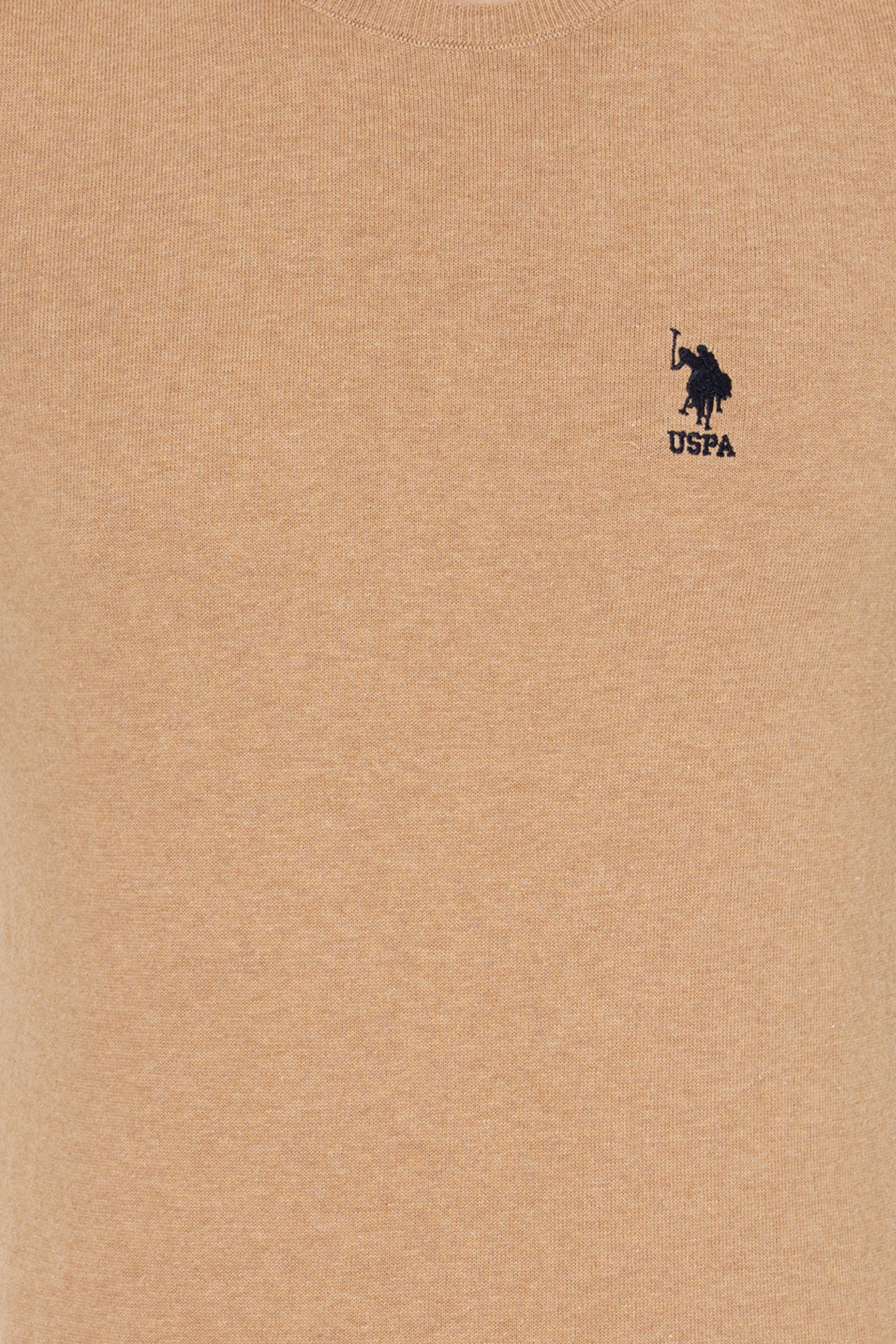 Erkek Camel Melanj Bisiklet Yaka Basic Triko Kazak - Image 6