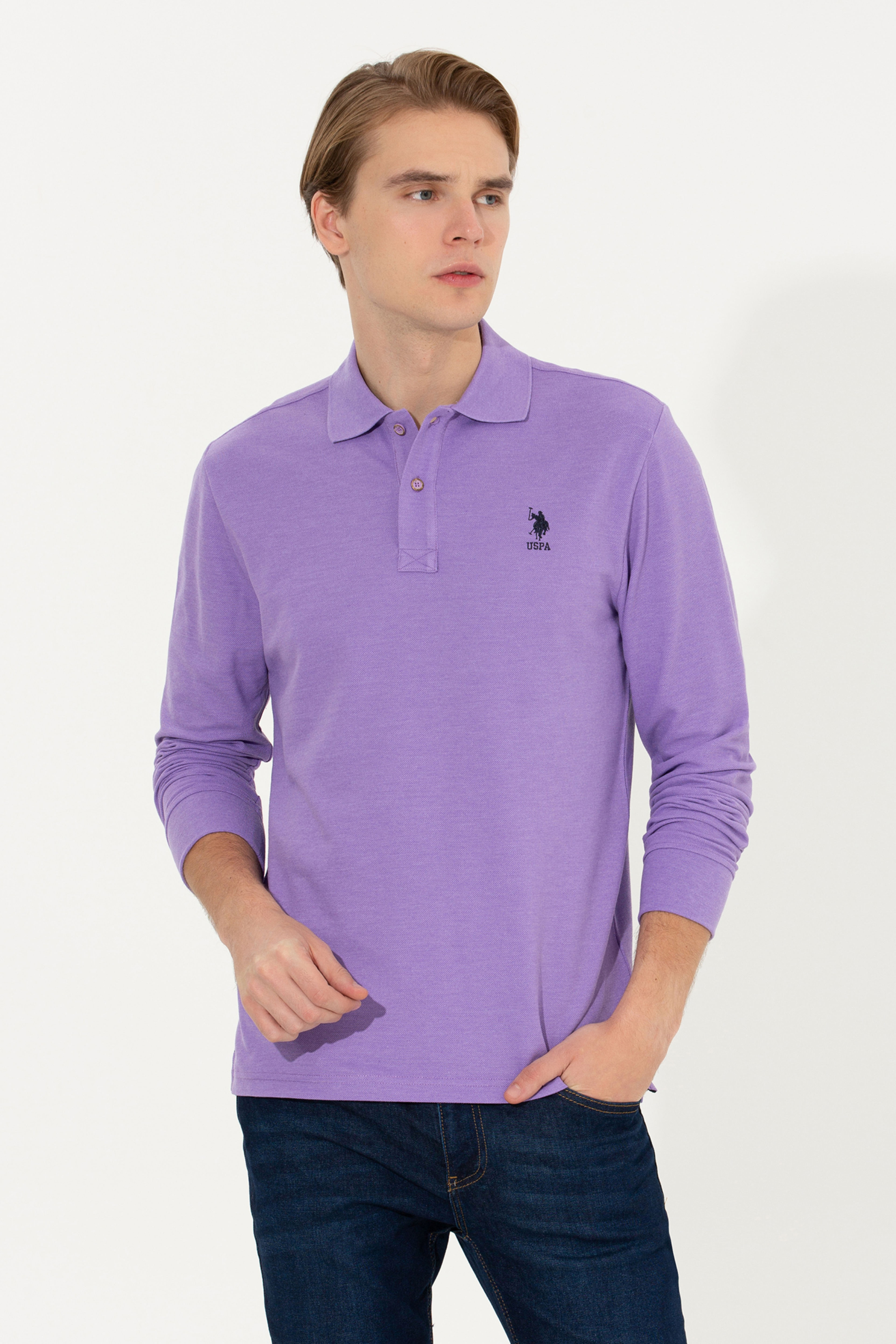 Erkek Pembe Melanj Sweatshirt - Image 3