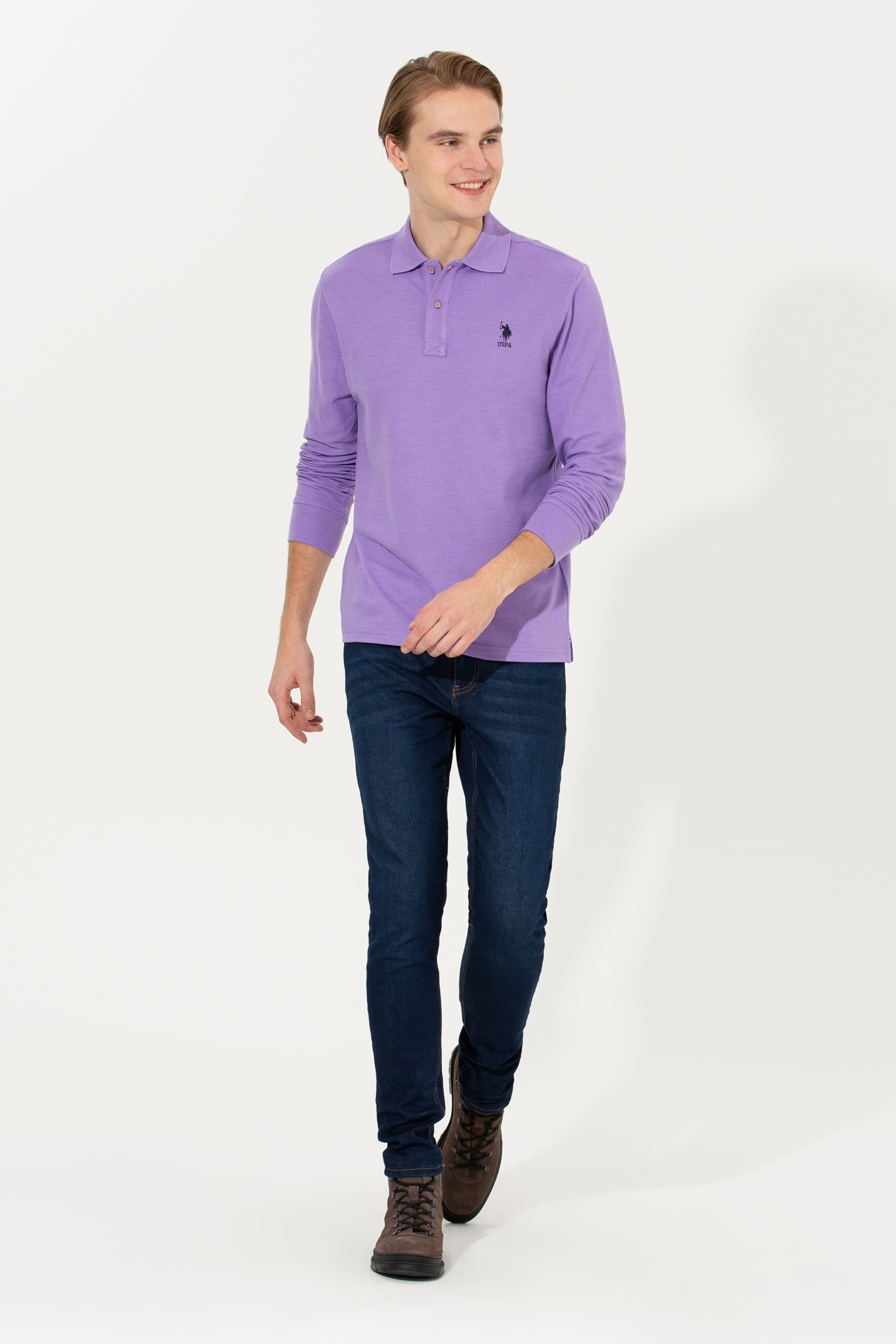 Erkek Pembe Melanj Sweatshirt - Image 4