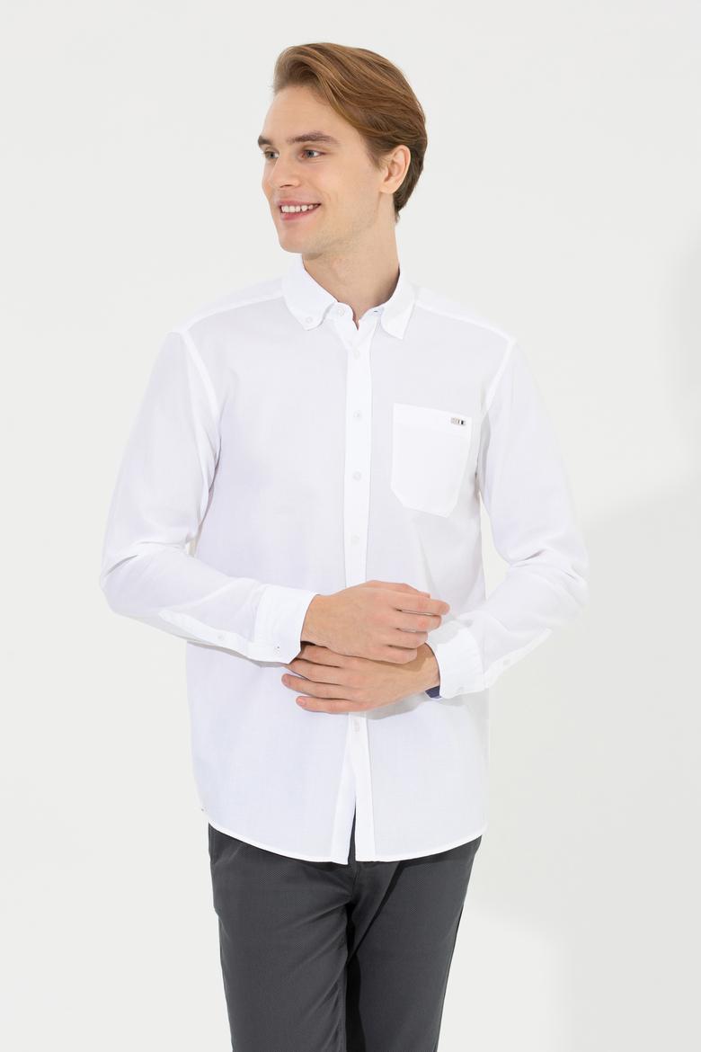 Erkek Beyaz Uzun Kollu Gömlek - 50256988008