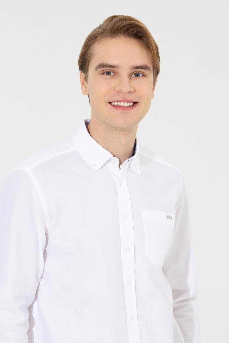 Erkek Beyaz Uzun Kollu Gömlek - 50256988008