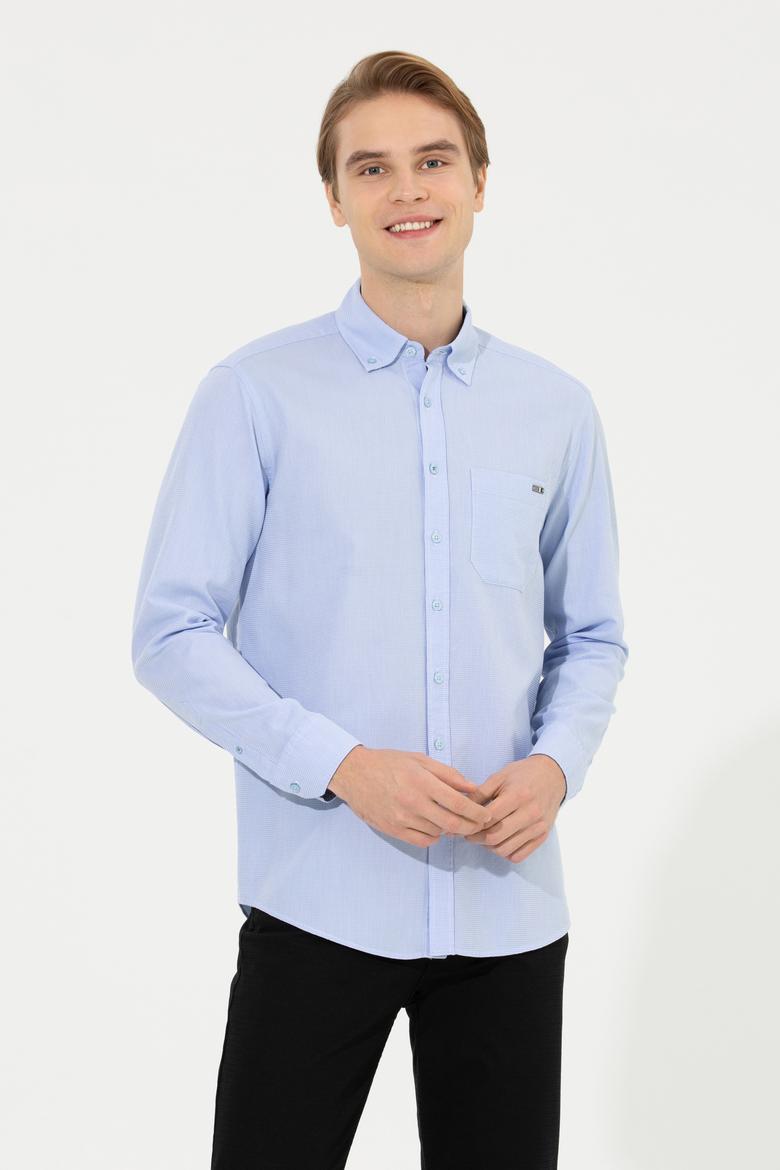 Erkek Mavi Uzun Kollu Gömlek - 50256988018