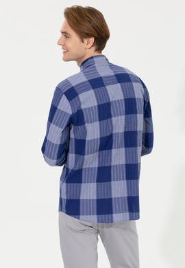 Erkek Ekoseli Mavi Gömlek - 50254134016