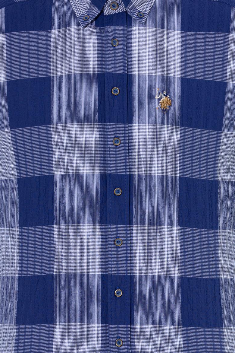 Erkek Ekoseli Mavi Gömlek - 50254134016