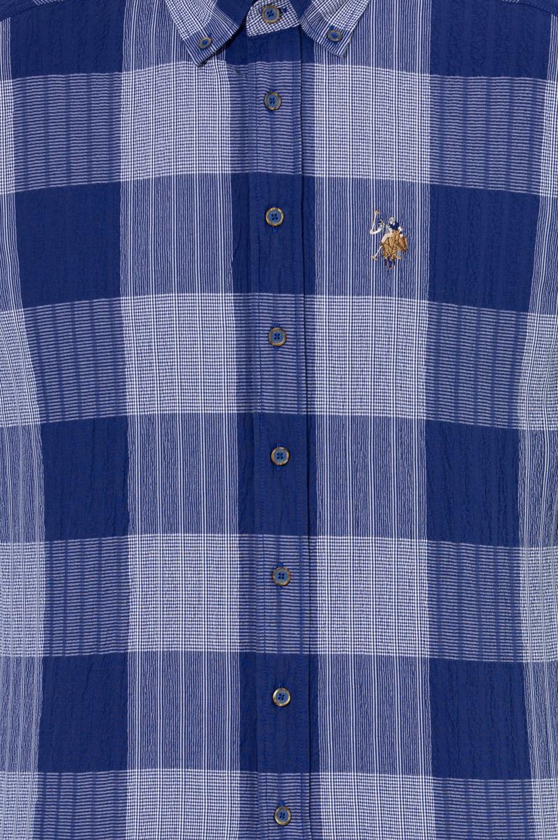 Erkek Ekoseli Mavi Gömlek